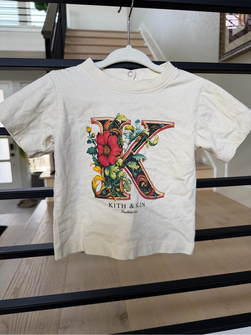 Kith Kids Cream Floral 'K' Graphic Tee - 12-18m